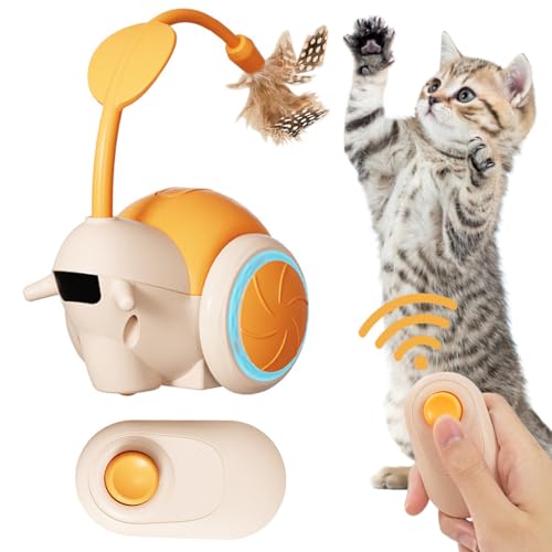 Qpets Cordless Snail Toy Cat Toy Electric Cat Teasing Toy with Feather Remote Control Electric Moving Toy with Motion Sensor Dual Modes USB Rechargeable Fun Cat Chasing Toy Qpets Cordless Snail Toy Cat Toy Electric Cat Teasing Toy with Feather Remote Control Electric Moving Toy with Motion Sensor Dual Modes USB Rechargeable Fun Cat Chasing Toy